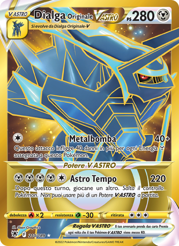 Dialga Originale V ASTRO 210/246 — Lucentezza Siderale (Italian Pokémon TCG card)