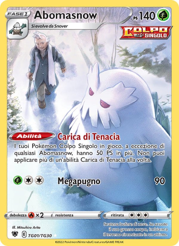 Abomasnow TG01 — Lucentezza Siderale (Italian Pokémon TCG card)