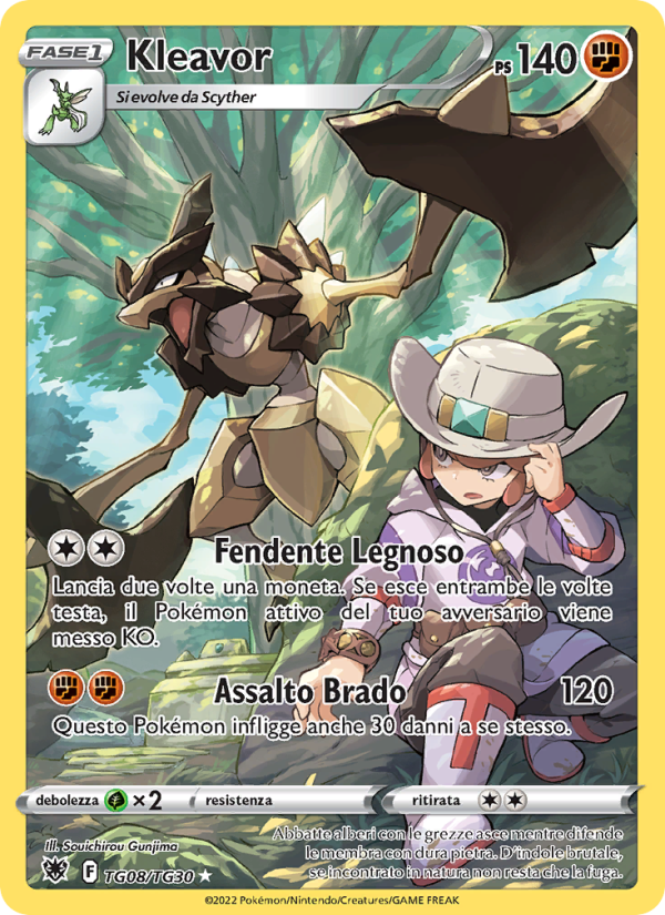 Kleavor TG08 — Lucentezza Siderale (Italian Pokémon TCG card)