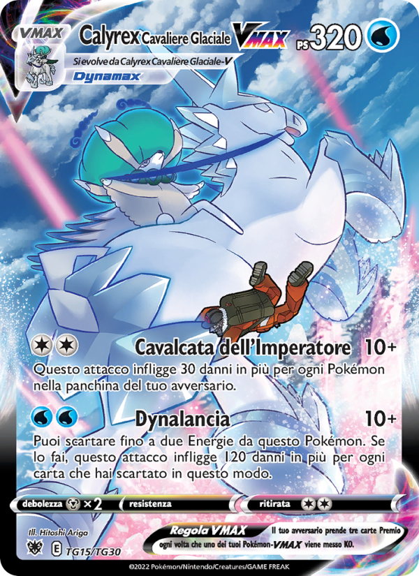 Calyrex Cavaliere Glaciale VMAX TG15 — Lucentezza Siderale (Italian Pokémon TCG card)