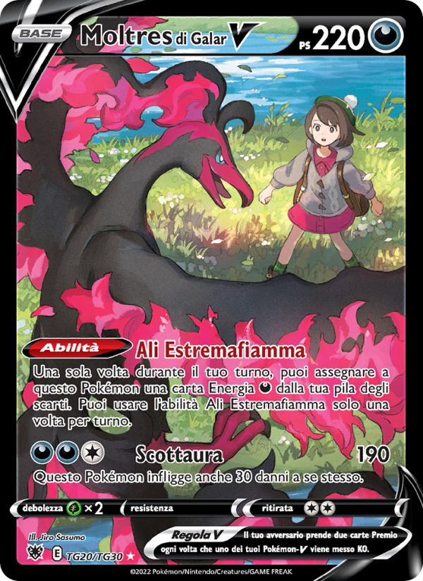Moltres di Galar V TG20 — Lucentezza Siderale (Italian Pokémon TCG card)