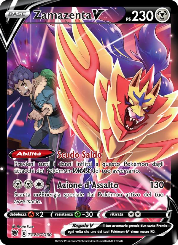 Zamazenta V TG22 — Lucentezza Siderale (Italian Pokémon TCG card)
