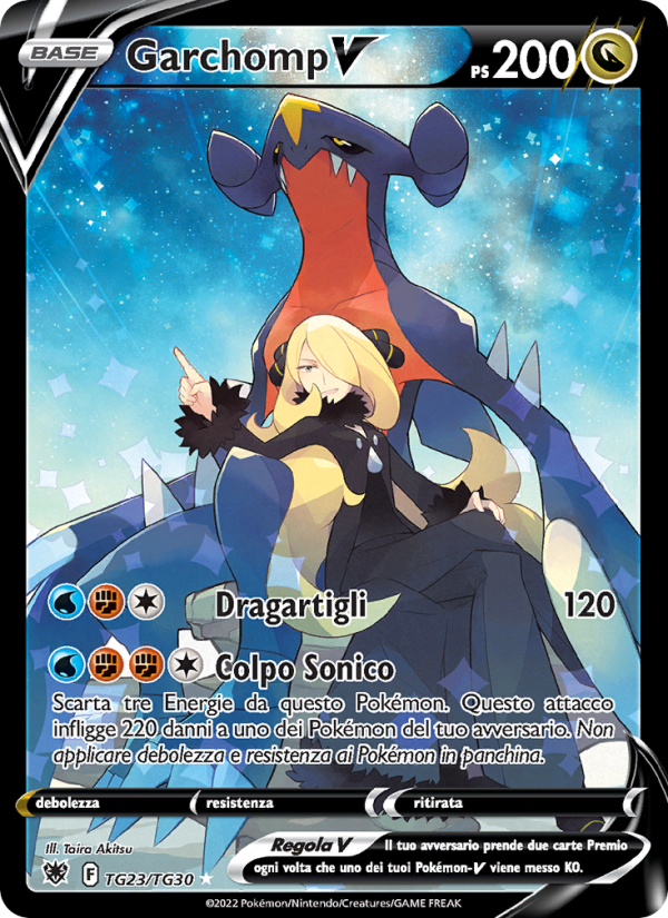 Garchomp V TG23 — Lucentezza Siderale (Italian Pokémon TCG card)