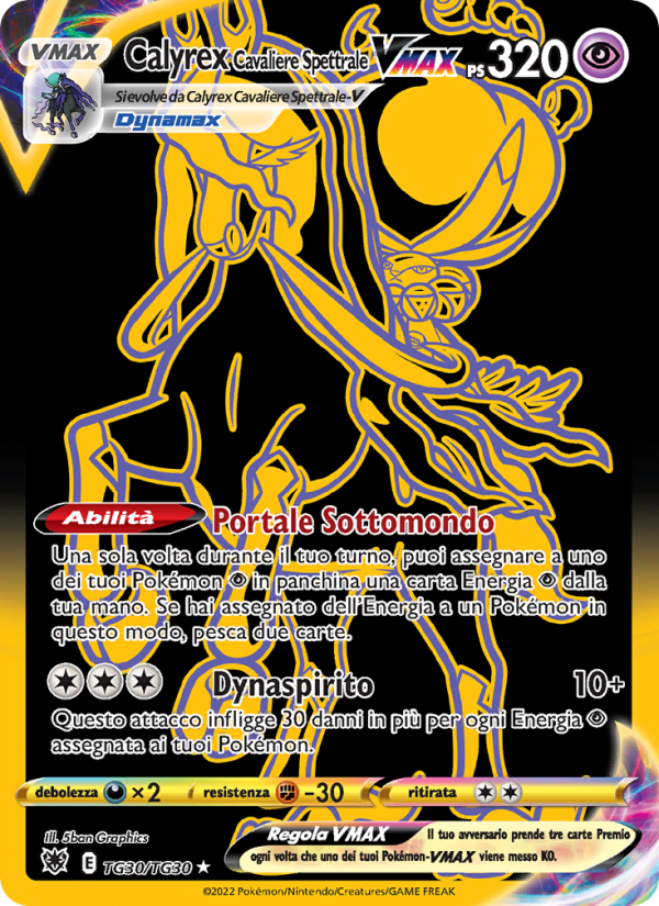 Calyrex Cavaliere Spettrale VMAX TG30 — Lucentezza Siderale (Italian Pokémon TCG card)