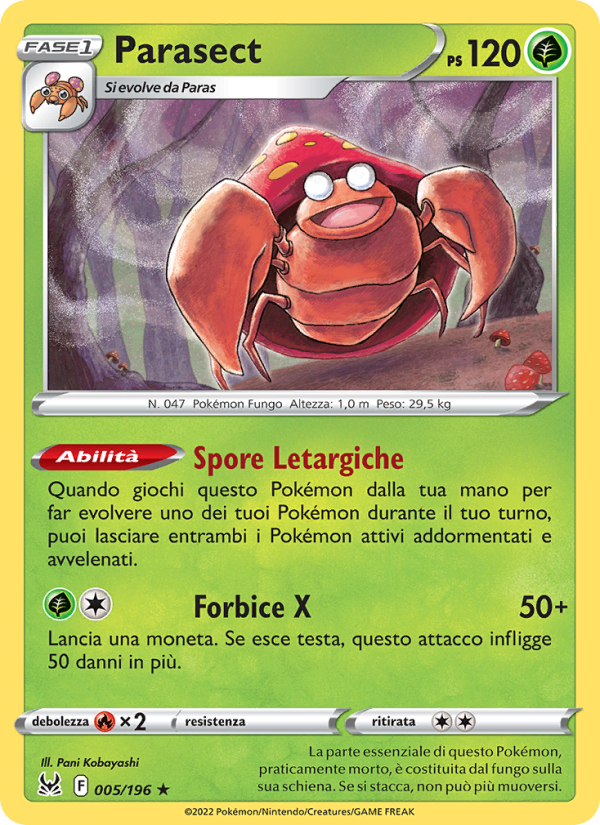 Parasect 005/247 — Origine Perduta (Italian Pokémon TCG card)