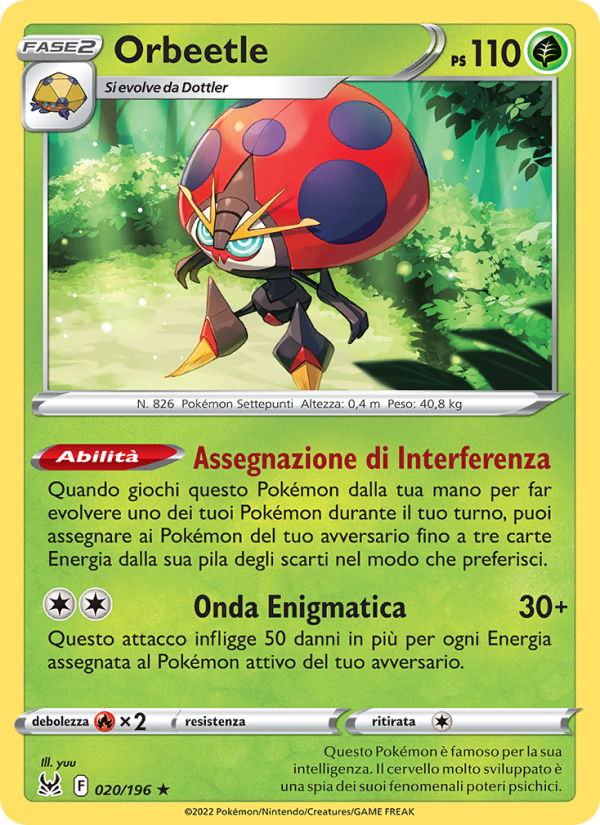 Orbeetle 020/247 — Origine Perduta (Italian Pokémon TCG card)