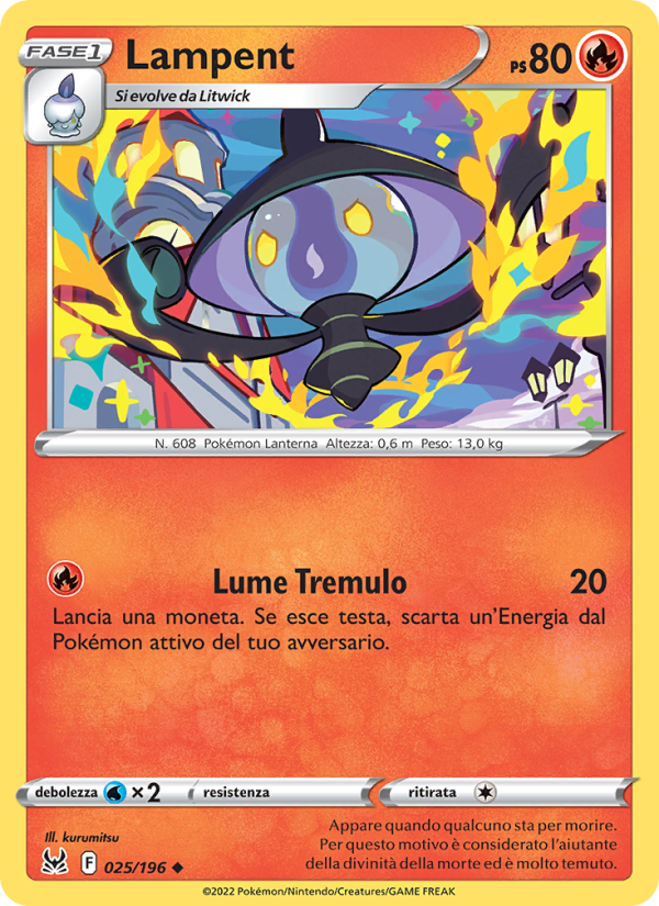 Lampent 025/247 — Origine Perduta (Italian Pokémon TCG card)