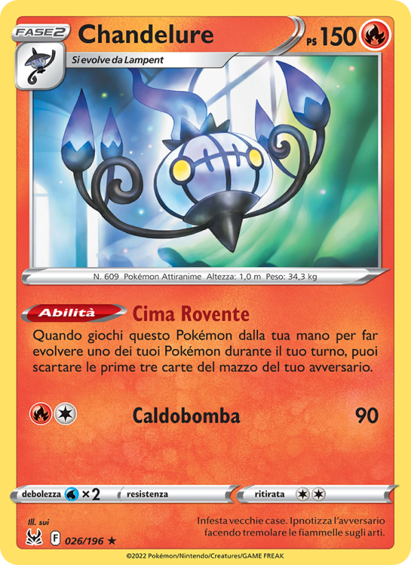 Chandelure 026/247 — Origine Perduta (Italian Pokémon TCG card)