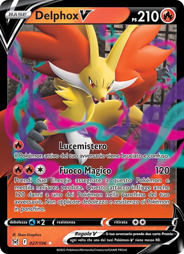 Delphox V 027/247 — Origine Perduta (Italian Pokémon TCG card)