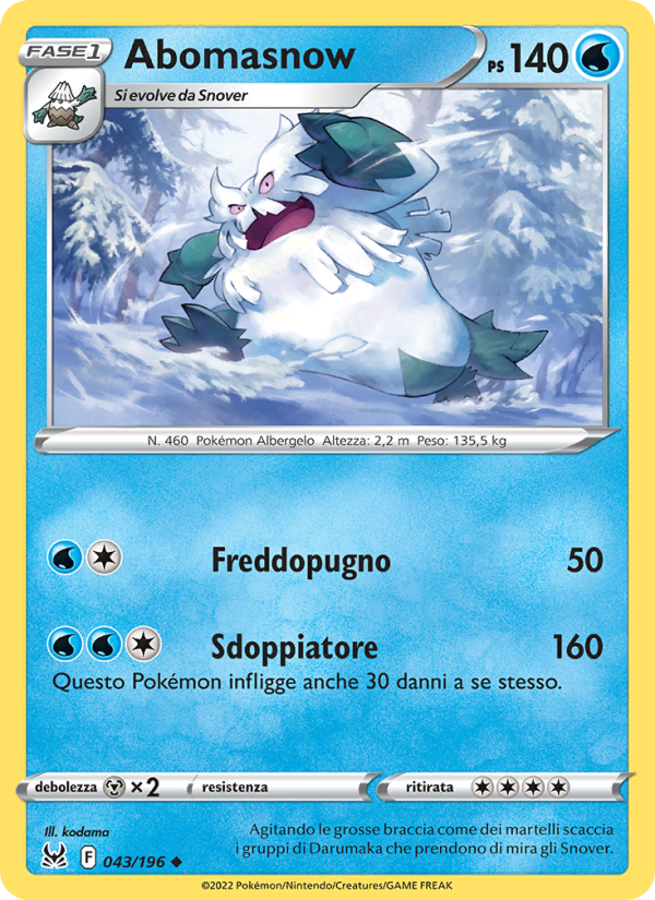 Abomasnow 043/247 — Origine Perduta (Italian Pokémon TCG card)