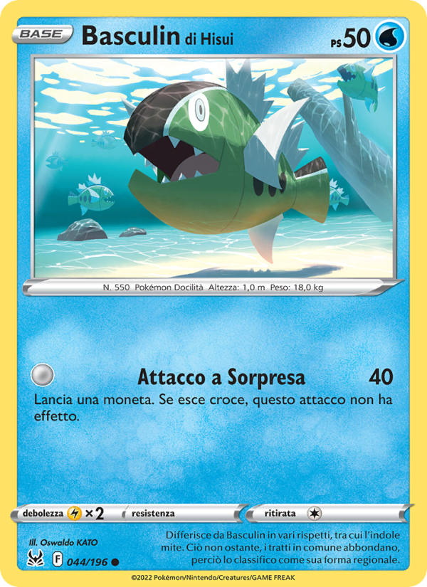 Basculin di Hisui 044/247 — Origine Perduta (Italian Pokémon TCG card)