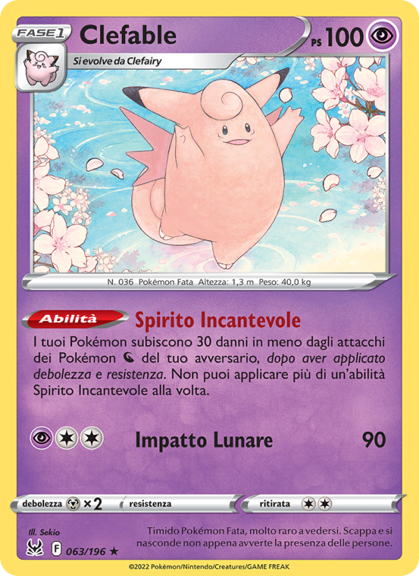 Clefable 063/247 — Origine Perduta (Italian Pokémon TCG card)