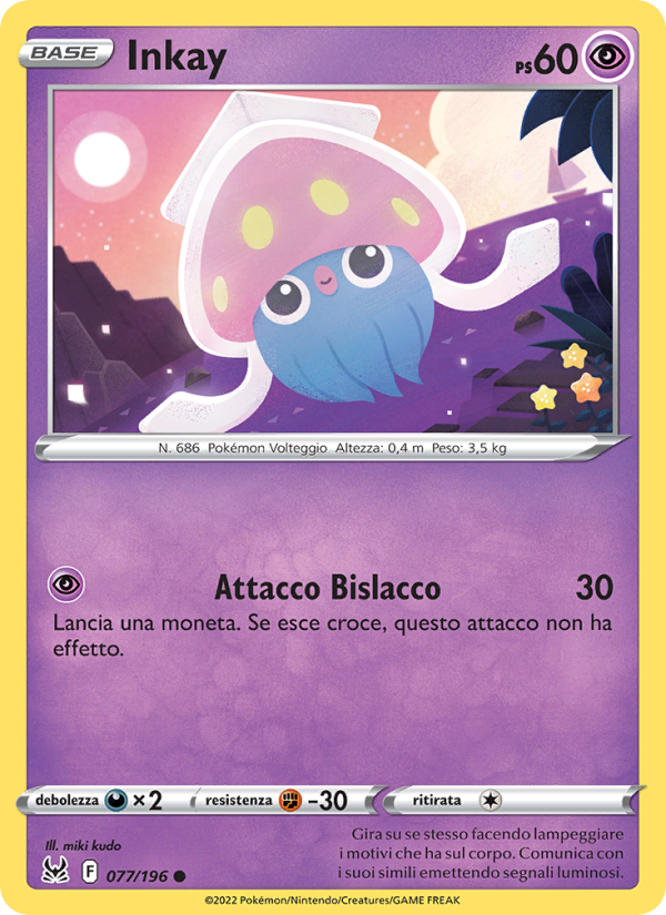 Inkay 077/247 — Origine Perduta (Italian Pokémon TCG card)