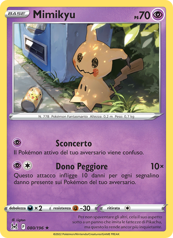 Mimikyu 080/247 — Origine Perduta (Italian Pokémon TCG card)