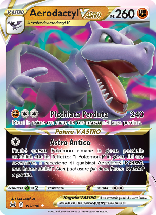 Aerodactyl V ASTRO 093/247 — Origine Perduta (Italian Pokémon TCG card)