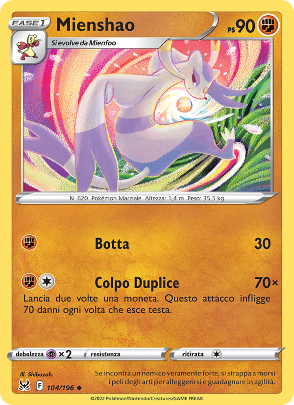 Mienshao 104/247 — Origine Perduta (Italian Pokémon TCG card)