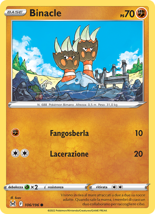 Binacle 106/247 — Origine Perduta (Italian Pokémon TCG card)