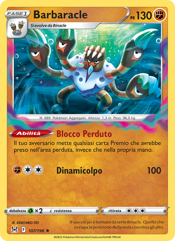 Barbaracle 107/247 — Origine Perduta (Italian Pokémon TCG card)