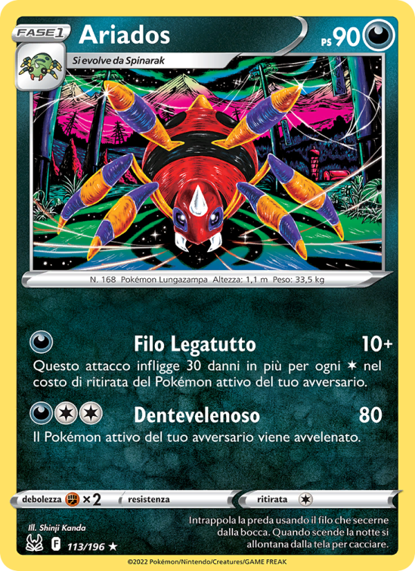 Ariados 113/247 — Origine Perduta (Italian Pokémon TCG card)