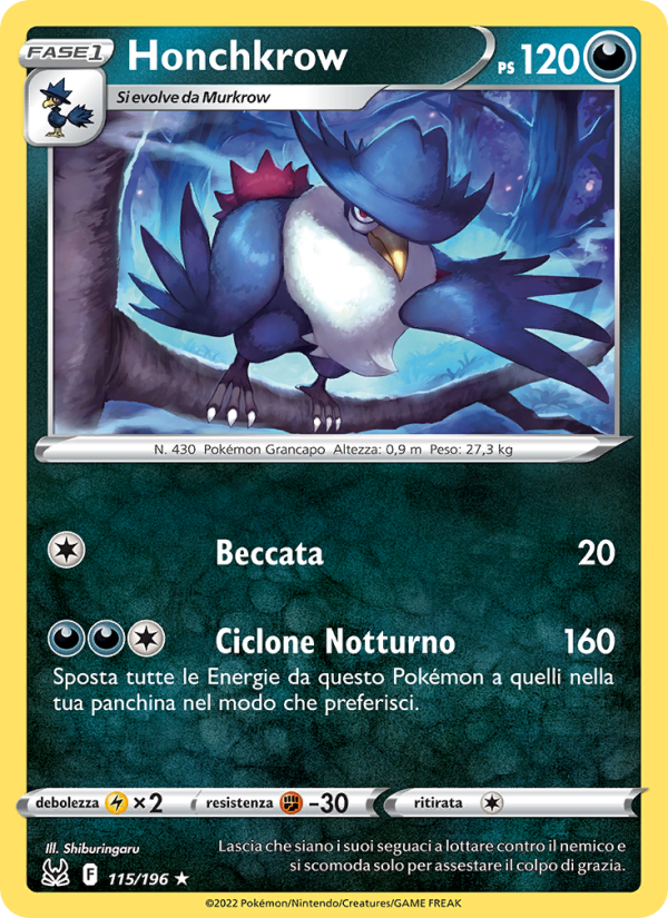 Honchkrow 115/247 — Origine Perduta (Italian Pokémon TCG card)