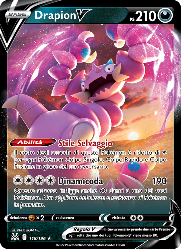 Drapion V 118/247 — Lost Origin (Italian Pokémon TCG card)