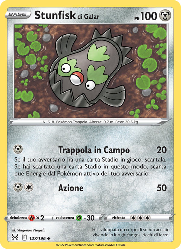 Stunfisk di Galar 127/247 — Origine Perduta (Italian Pokémon TCG card)