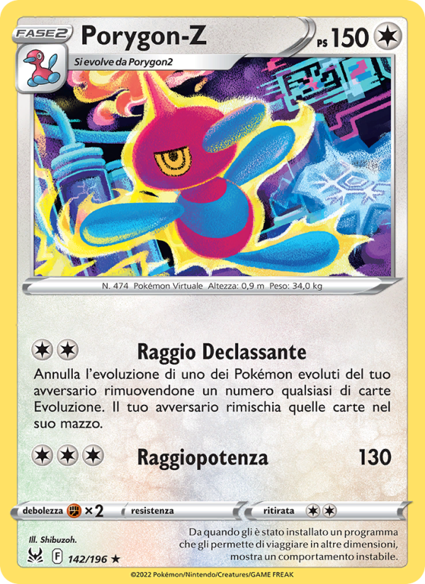 Porygon-Z 142/247 — Origine Perduta (Italian Pokémon TCG card)