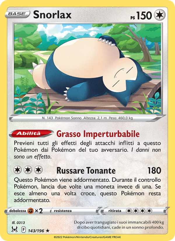 Snorlax 143/247 — Origine Perduta (Italian Pokémon TCG card)