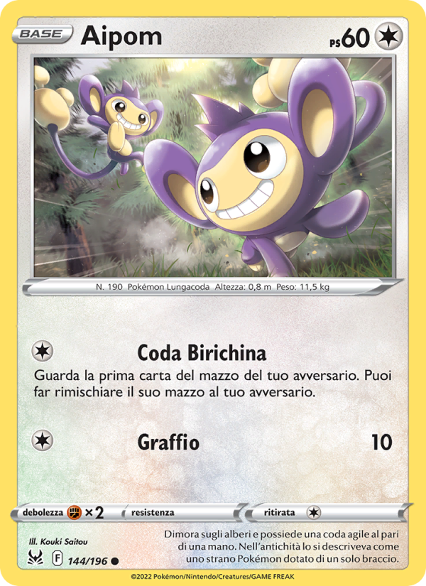 Aipom 144/247 — Origine Perduta (Italian Pokémon TCG card)