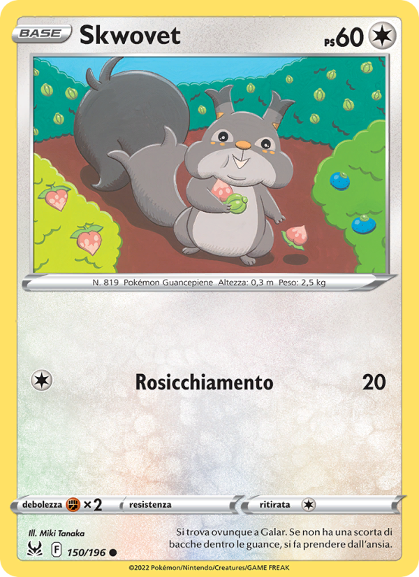 Skwovet 150/247 — Origine Perduta (Italian Pokémon TCG card)