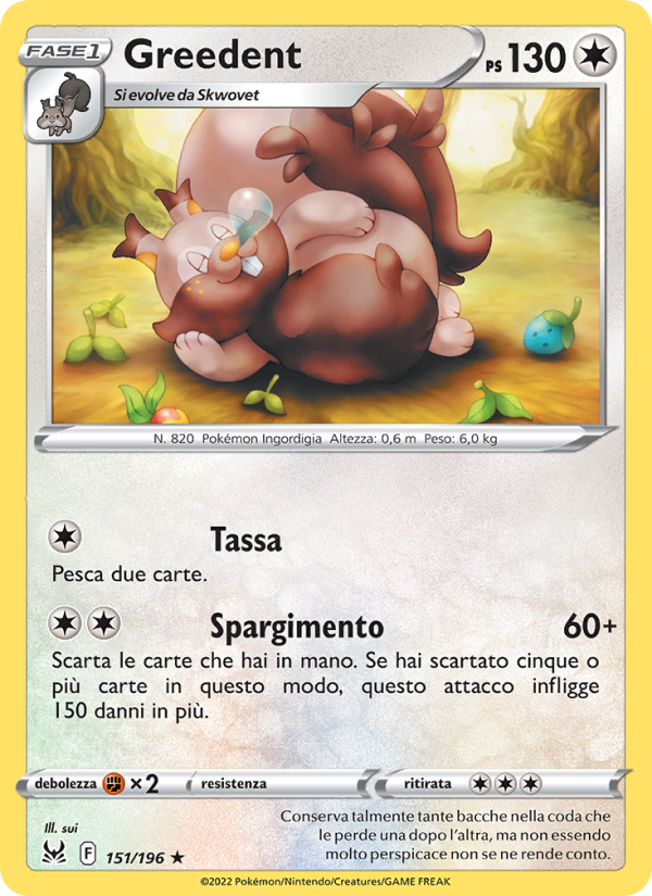 Greedent 151/247 — Origine Perduta (Italian Pokémon TCG card)
