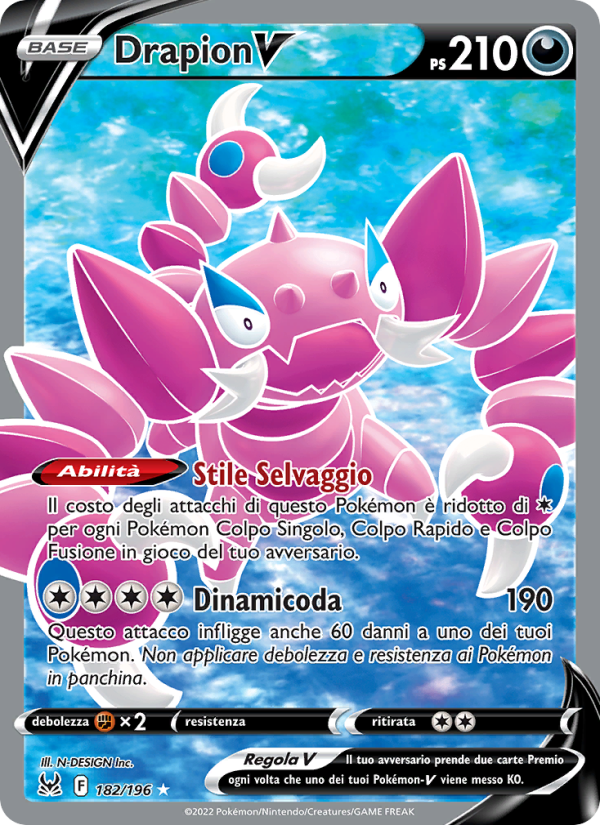Drapion V 182/247 — Origine Perduta (Italian Pokémon TCG card)