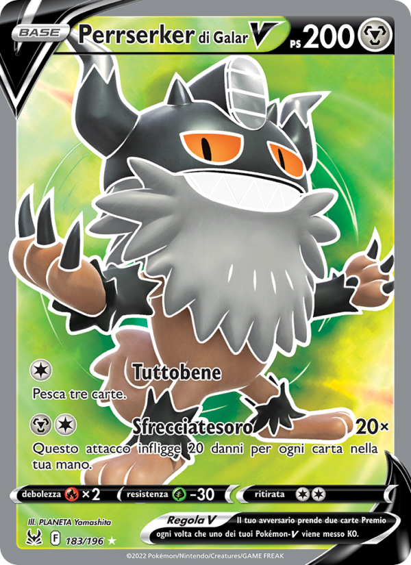 Perrserker di Galar V 183/247 — Origine Perduta (Italian Pokémon TCG card)