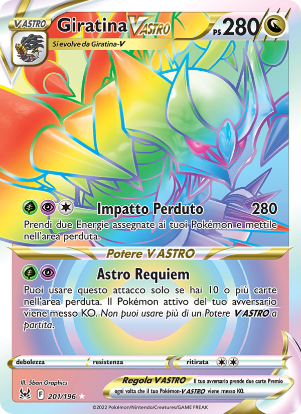 Giratina V ASTRO 201/247 — Origine Perduta (Italian Pokémon TCG card)