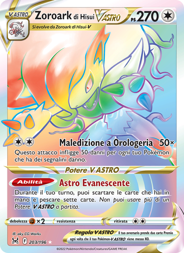 Zoroark di Hisui V ASTRO 203/247 — Origine Perduta (Italian Pokémon TCG card)