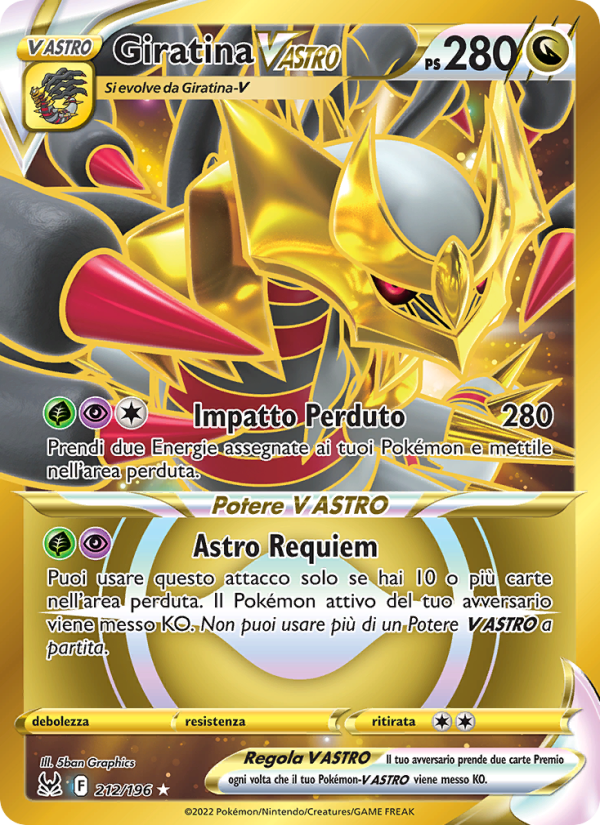 Giratina V ASTRO 212/247 — Origine Perduta (Italian Pokémon TCG card)