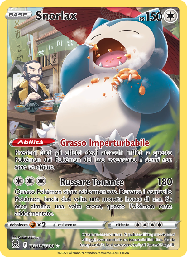 Snorlax TG10 — Origine Perduta (Italian Pokémon TCG card)