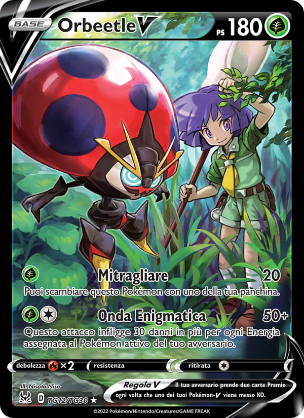 Orbeetle V TG12 — Origine Perduta (Italian Pokémon TCG card)