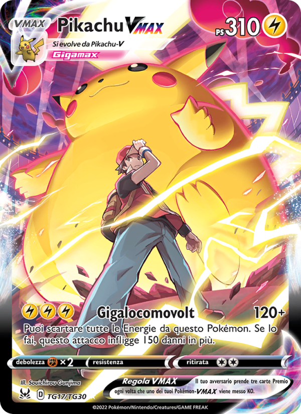 Pikachu VMAX TG17 — Origine Perduta (Italian Pokémon TCG card)