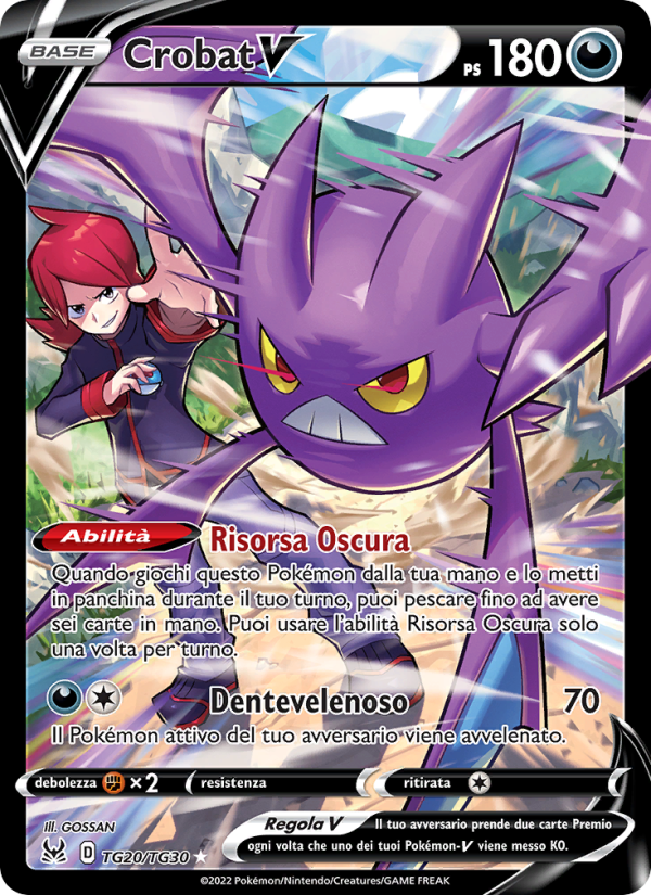 Crobat V TG20 — Origine Perduta (Italian Pokémon TCG card)