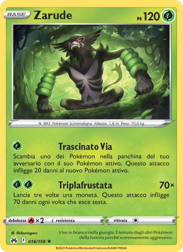 Zarude 016/230 — Zenit Regale (Italian Pokémon TCG card)