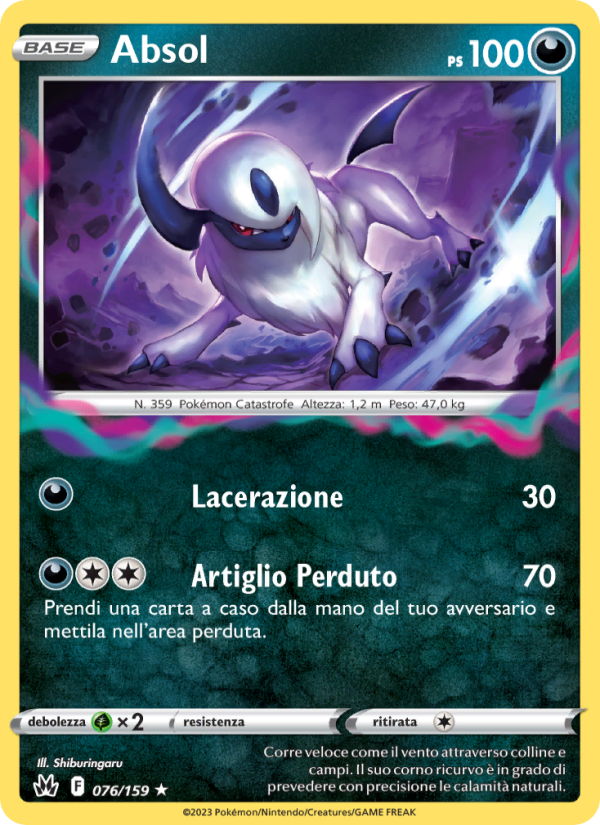 Absol 076/230 — Zenit Regale (Italian Pokémon TCG card)