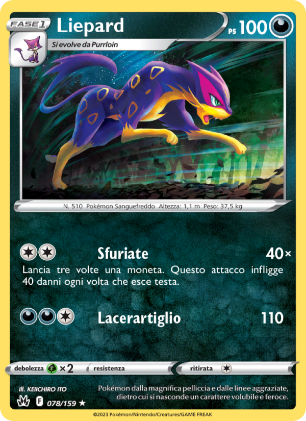 Liepard 078/230 — Zenit Regale (Italian Pokémon TCG card)