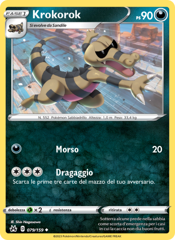 Krokorok 079/230 — Zenit Regale (Italian Pokémon TCG card)