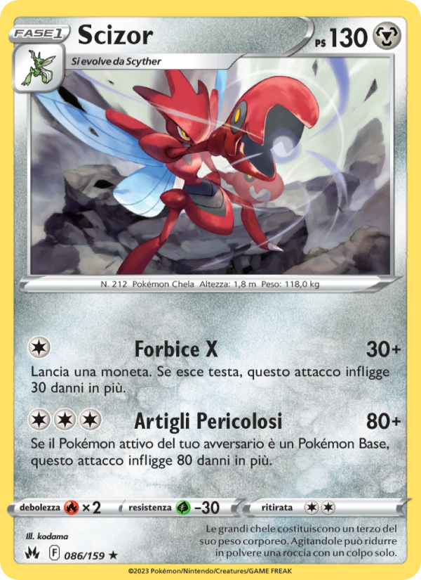 Scizor 086/230 — Zenit Regale (Italian Pokémon TCG card)