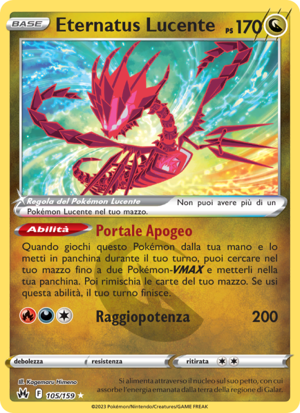 Eternatus Lucente 105/230 — Crown Zenith (Italian Pokémon TCG card)