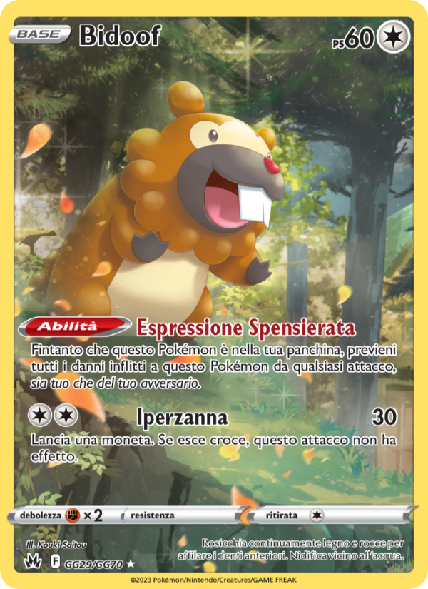 Bidoof GG29 — Zenit Regale (Italian Pokémon TCG card)