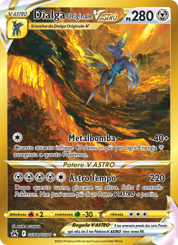 Dialga Originale V ASTRO GG68 — Zenit Regale (Italian Pokémon TCG card)