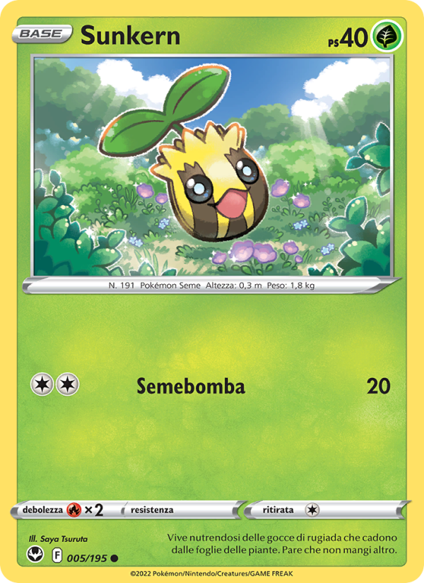 Sunkern 005/245 — Tempesta Argentata (Italian Pokémon TCG card)