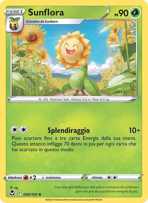 Sunflora 006/245 — Tempesta Argentata (Italian Pokémon TCG card)